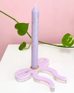 Kailo Chic Lavender Thin Bow Acrylic Candle Holder Outlet