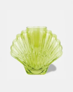 Doiy Glass Seashell Vase Lime Green Best