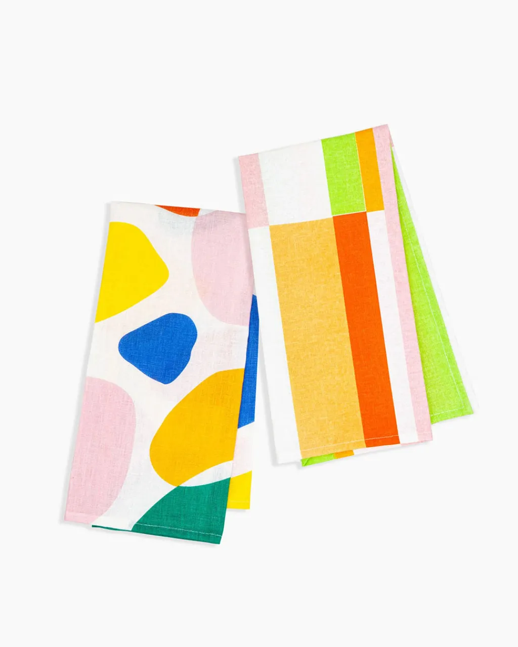 Poketo Linen Tea Towel Set - Stripes And Boulders