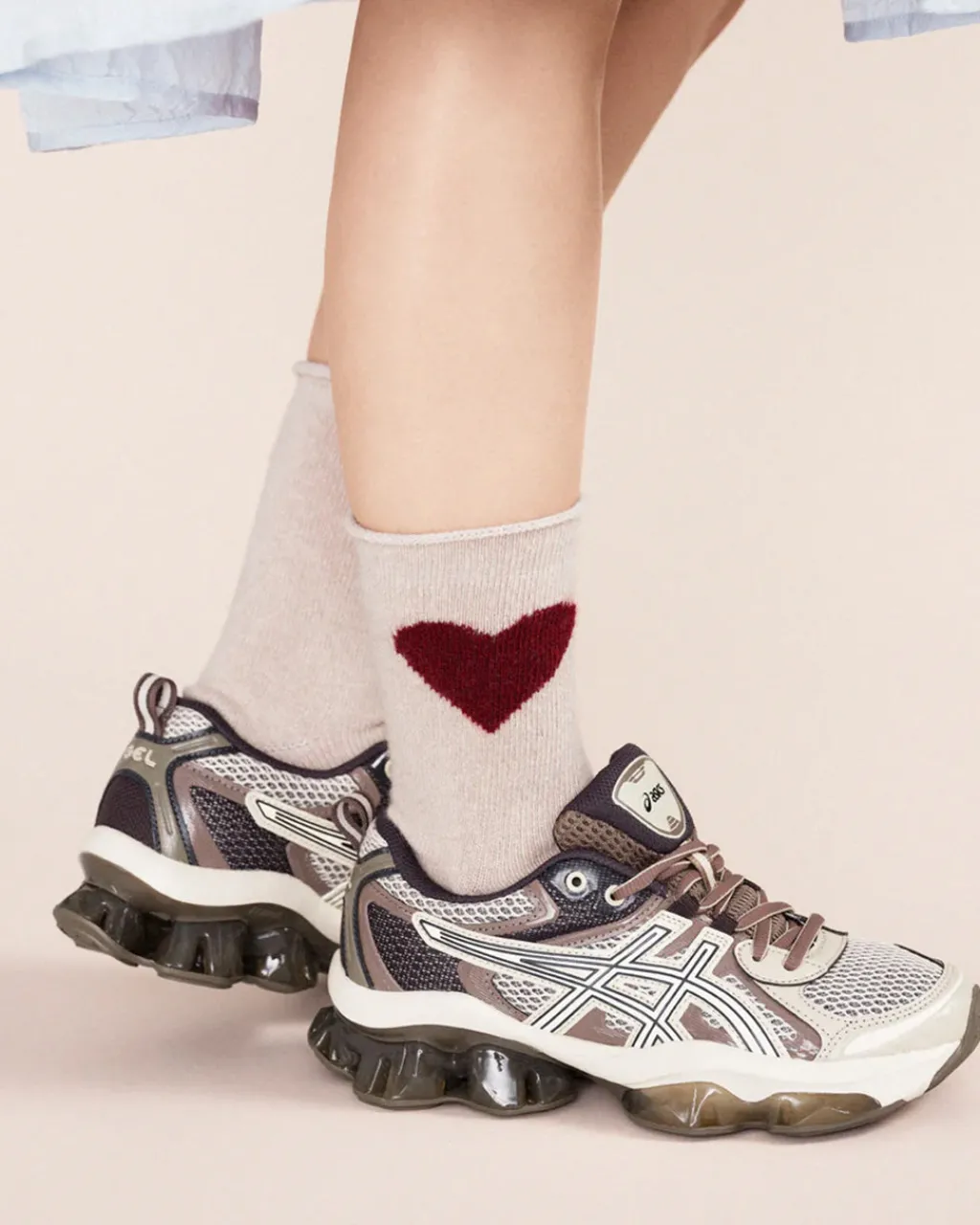 hansel from basel Love Cashmere Crew Socks - Beige Outlet