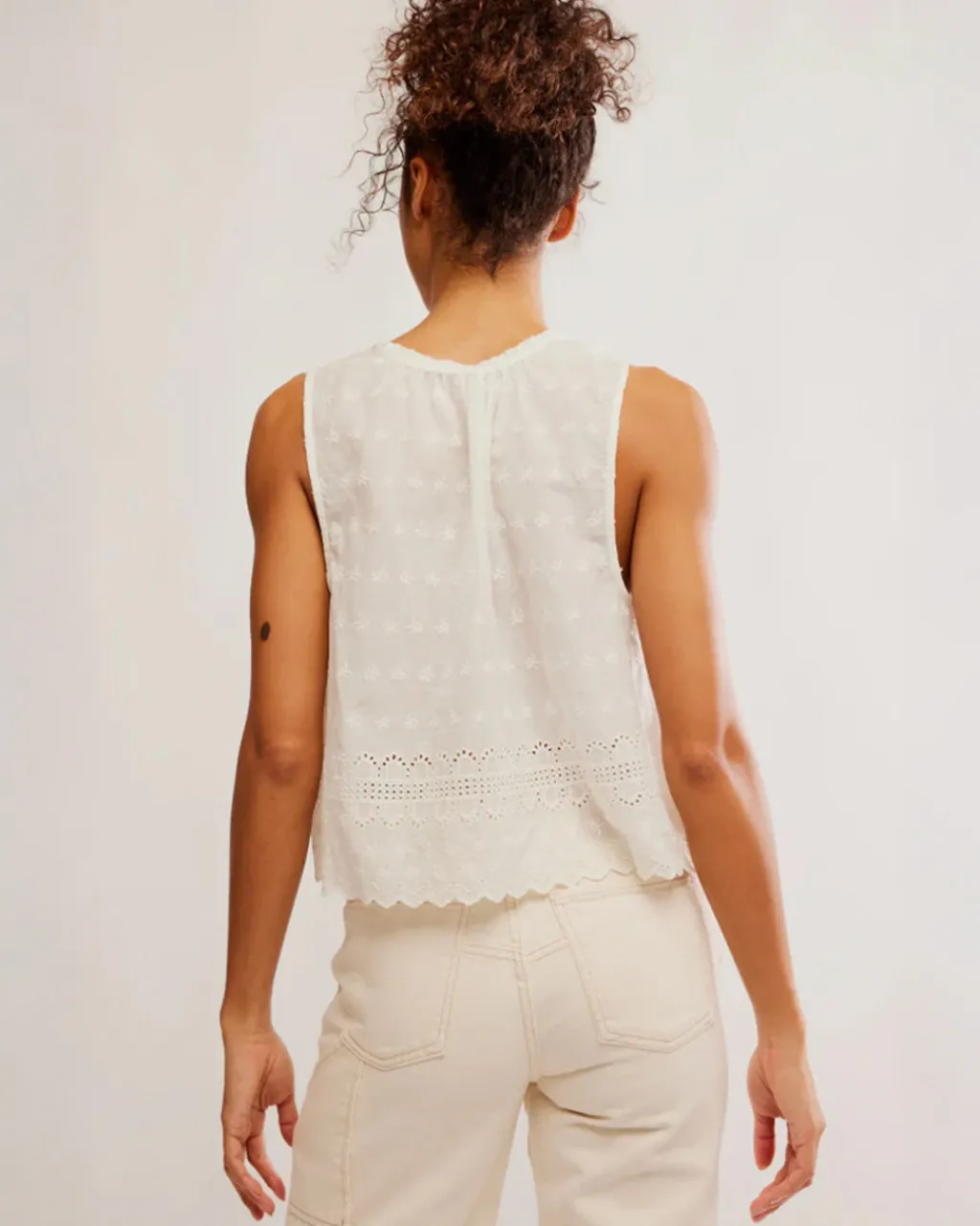 Free People Marina Eyelet Tank - Clean Ivory Online