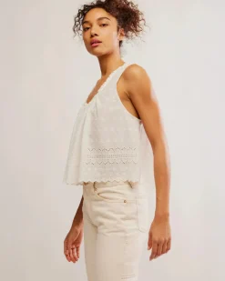 Free People Marina Eyelet Tank - Clean Ivory Online
