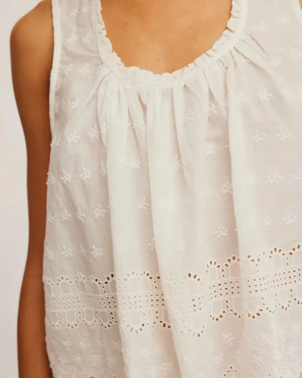 Free People Marina Eyelet Tank - Clean Ivory Online