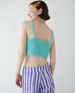 Dr. Bloom Mariquita Knitted Top - Aqua Clearance