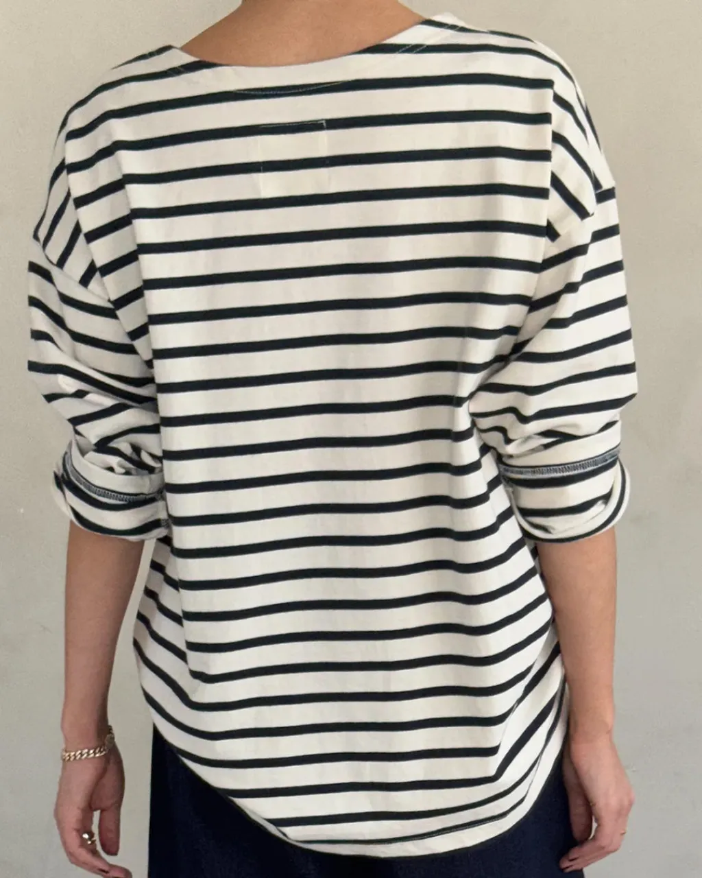 Le Bon Shoppe Marseille Boat Neck Top - Navy Stripe Outlet