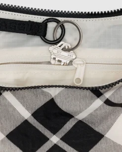 Baggu Medium Nylon Crescent Bag w/ Key Leash - Mixed Plaid Best