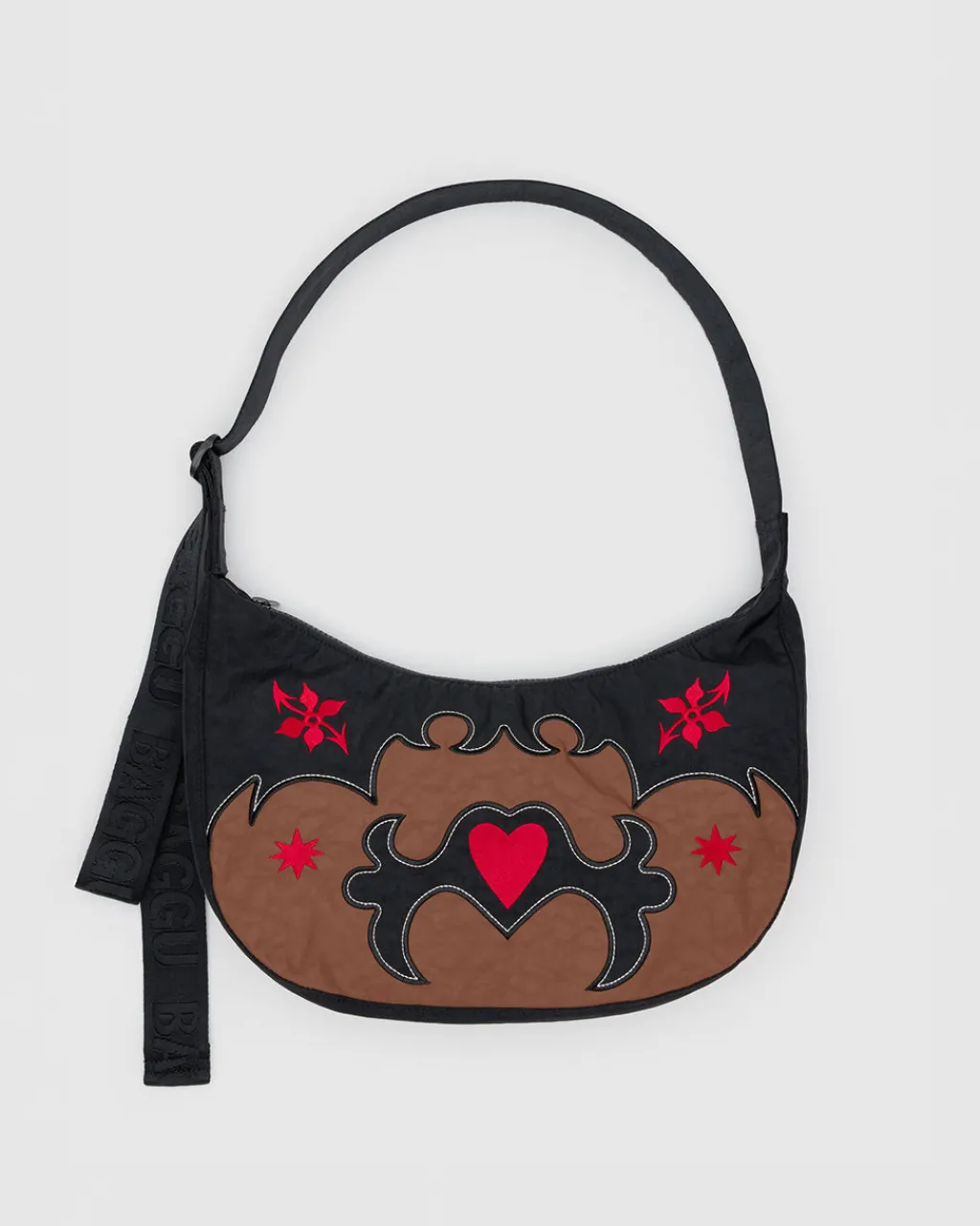 Baggu Medium Nylon Crescent Bag w/ Key Leash - Western Appliqué Online