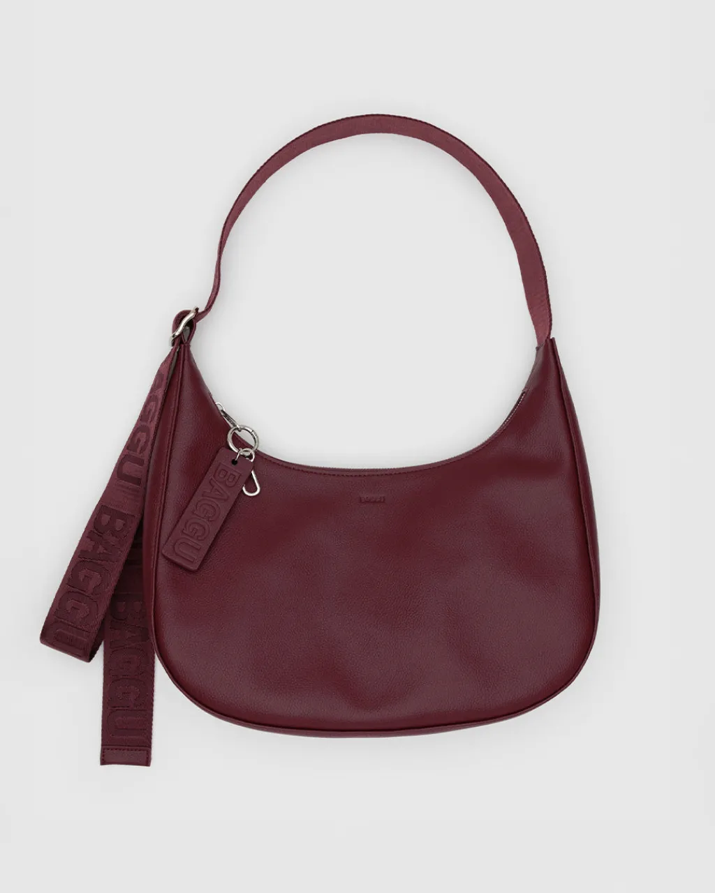 Baggu Medium Recycled Leather Crescent Bag - Mahogany Clearance