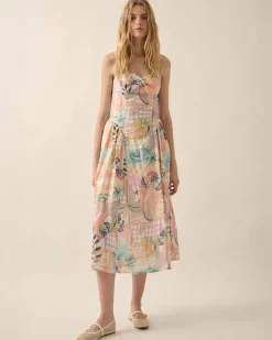 Promesa Meet Me in Miami Tropical Motif-Print Midi Dress Clearance