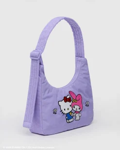 Baggu Mini Nylon Shoulder Bag - Embroidered Hello Kitty & My Melody Clearance