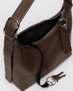 Baggu Mini Recycled Leather Shoulder Bag - Brown Hot