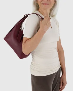 Baggu Mini Recycled Leather Shoulder Bag - Mahogany Clearance