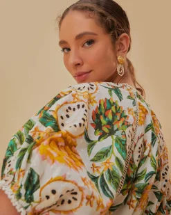Farm Rio Off-White Biriba Cropped Top Best