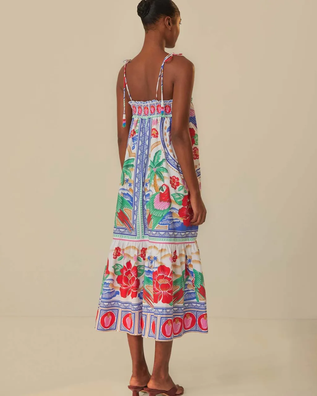 Farm Rio Off-White Flowers Beach Maxi Dress Clearance
