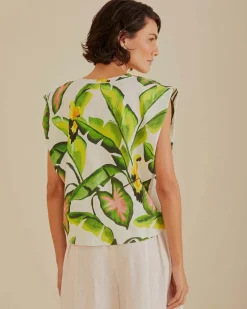 Farm Rio Off-White Summer Foliage T-Shirt Sale