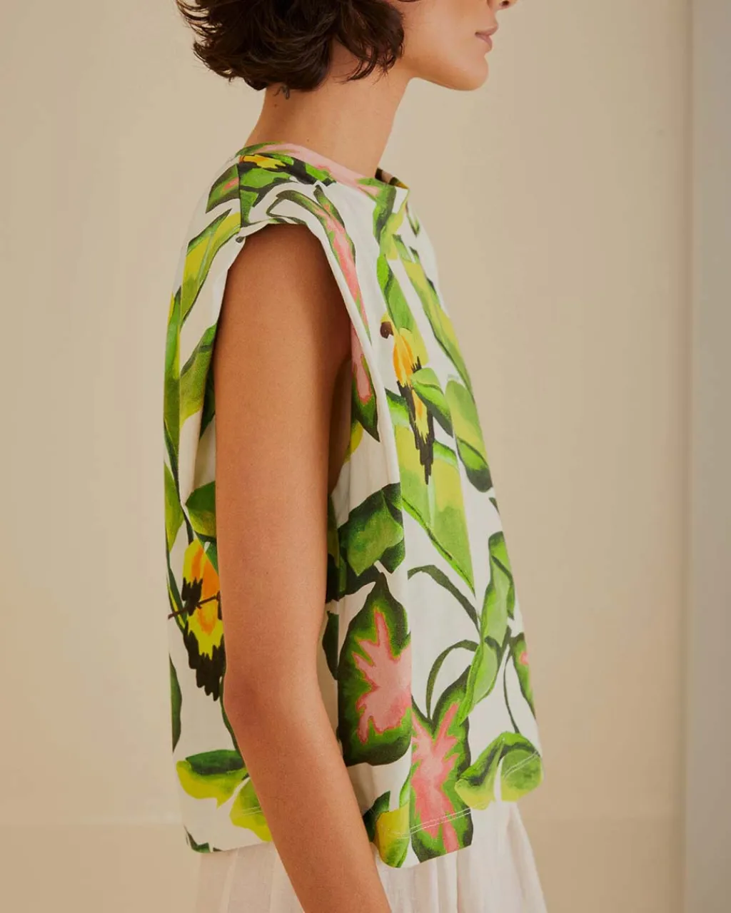 Farm Rio Off-White Summer Foliage T-Shirt Sale