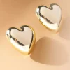 HoopLa Style Oversized Gold Puffy Heart Earrings Hot