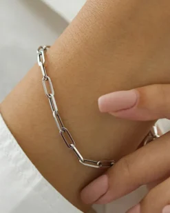 HoopLa Style Paperclip Bracelet - Silver Sale
