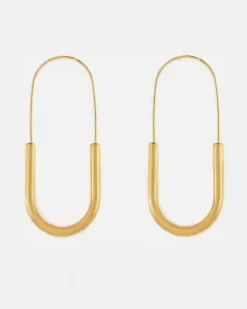 HoopLa Style Paperclip Hoop Earrings - Gold Hot