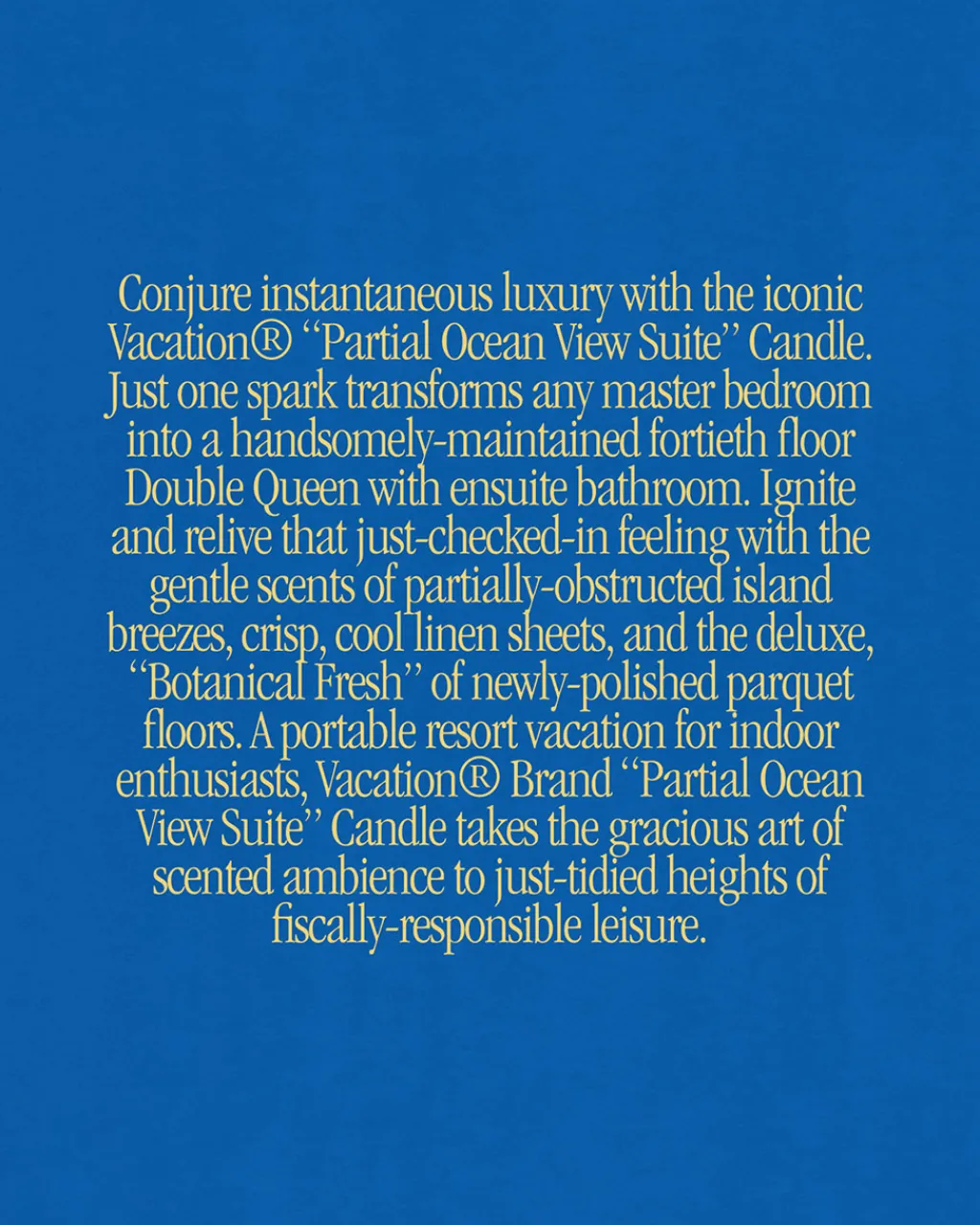 Vacation Sunscreen Candle Partial Ocean View Suite Outlet