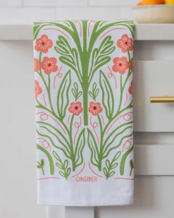 Gingiber Tea Towel Pink Poppy Hot