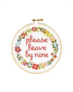 The Stranded Stitch Cross Stitch Kit Please Leave By Nine New