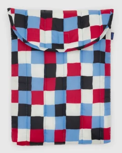 Baggu Puffy Laptop Sleeve 16" - Painted Check Hot