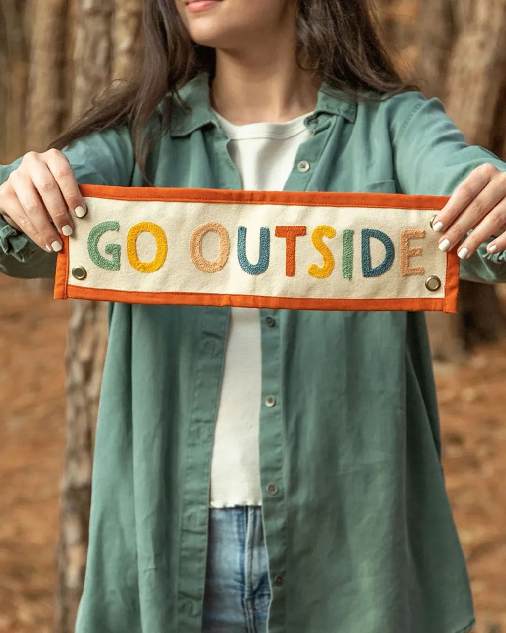 1canoe2 Rainbow Go Outside Embroidered Canvas Banner Best