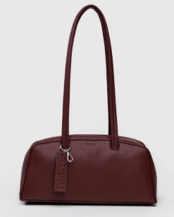 Baggu Recycled Leather Bowler Bag - Mahogany Outlet
