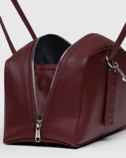 Baggu Recycled Leather Bowler Bag - Mahogany Outlet
