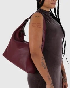 Baggu Recycled Leather Shoulder Bag - Mahogany Sale