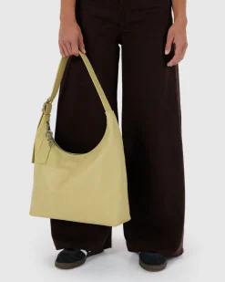 Baggu Recycled Leather Shoulder Bag - Straw