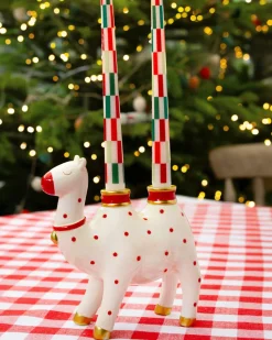 Talking Tables USA Red + Green Check Dinner Candles - Set of 2 Hot