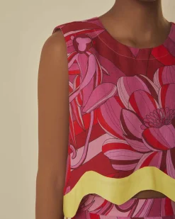 Farm Rio Red Endless Summer Crop Top