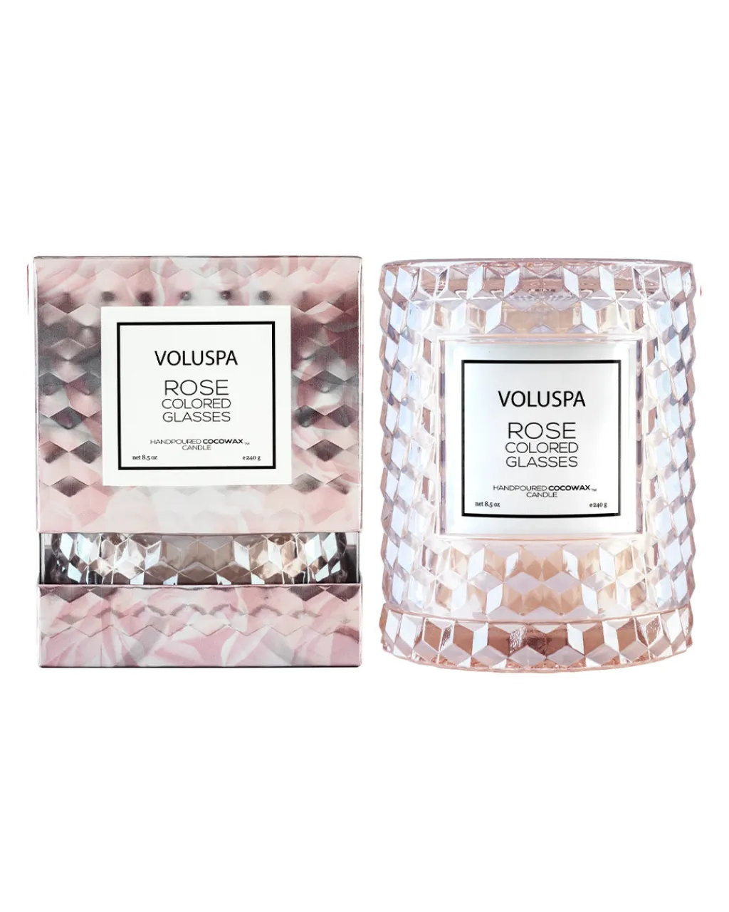 Voluspa Cloche Candle Rose Colored Glasses New
