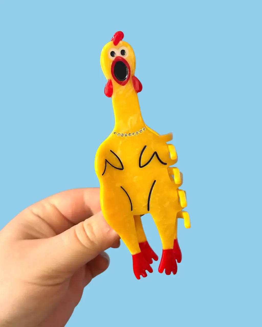 The Peach Fuzz Rubber Chicken Hair Claw Clearance