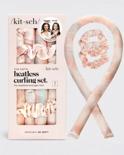 Kitsch Satin Heatless Curling Set - Sunset Tie Dye New