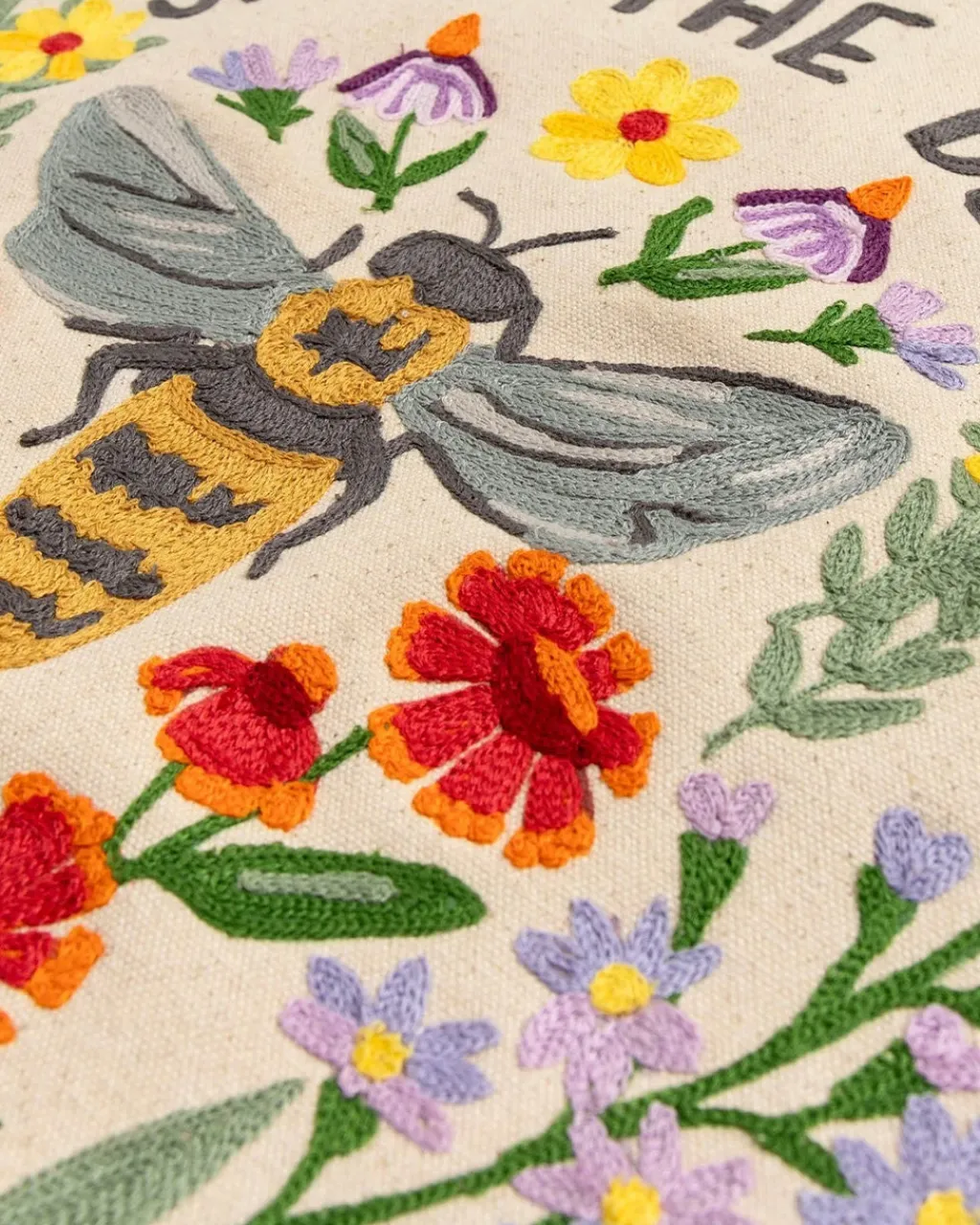 1canoe2 Save the Bees Embroidered Canvas Banner