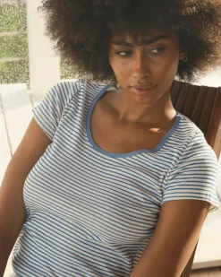 Mollusk Scoop Ribsy Tee - Navy Stripe Outlet