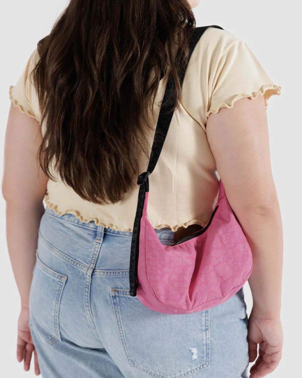 Baggu Small Nylon Crescent Bag - Azalea Pink New