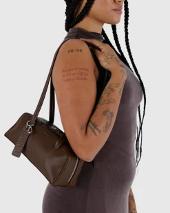 Baggu Small Recycled Leather Bowler Bag - Brown Best