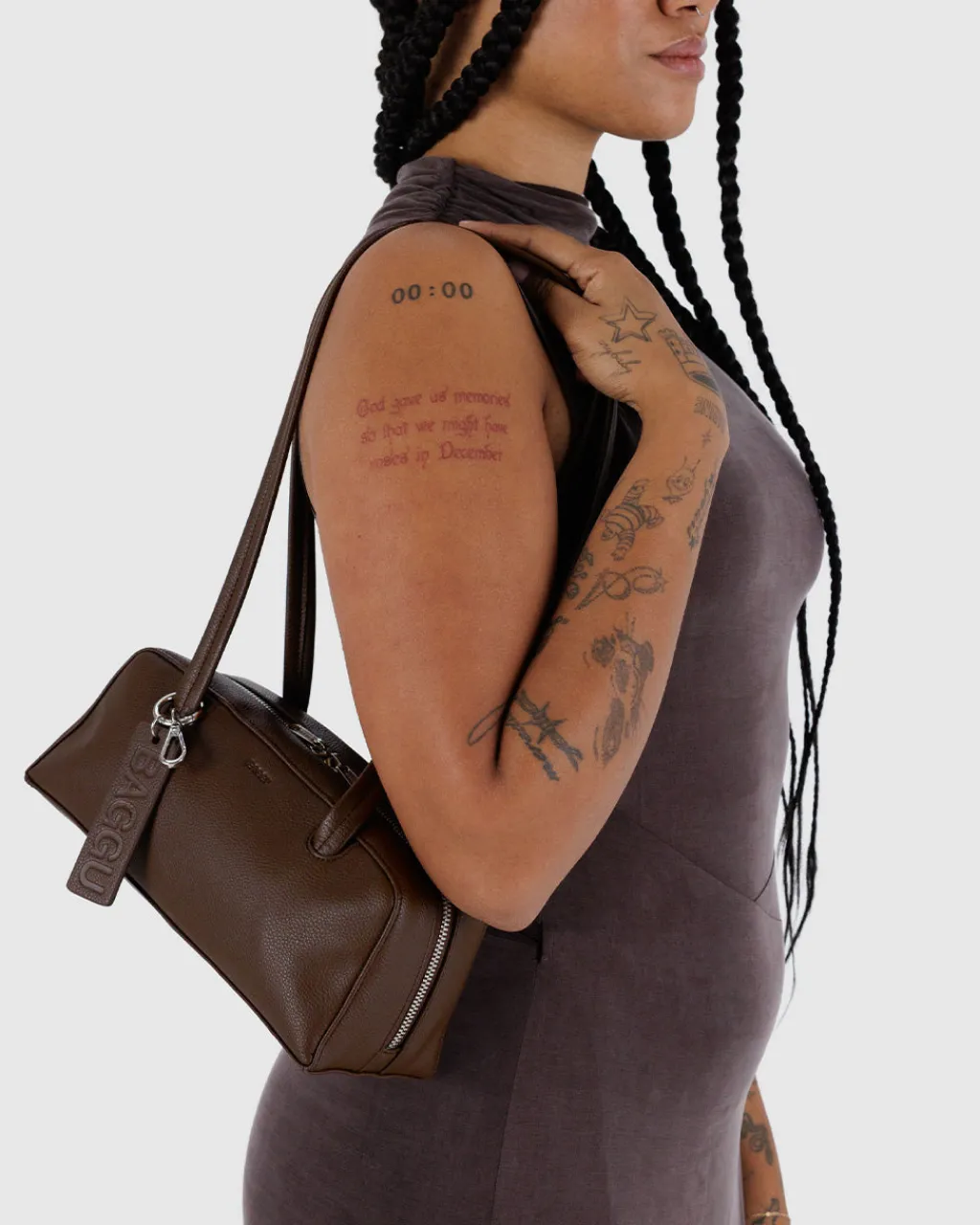 Baggu Small Recycled Leather Bowler Bag - Brown Best