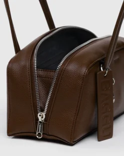 Baggu Small Recycled Leather Bowler Bag - Brown Best
