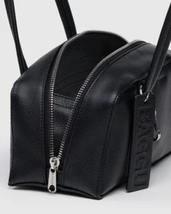 Baggu Small Recycled Leather Bowler Bag - Black Hot