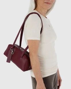 Baggu Small Recycled Leather Bowler Bag - Mahogany New