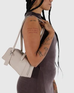 Baggu Small Recycled Leather Bowler Bag - Stone Sale