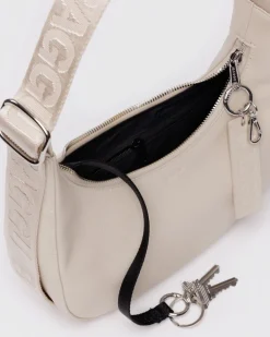 Baggu Small Recycled Leather Crescent Bag - Stone New
