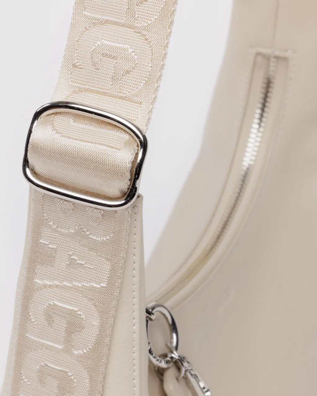 Baggu Small Recycled Leather Crescent Bag - Stone New