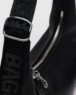 Baggu Small Recycled Leather Crescent Bag - Black Hot