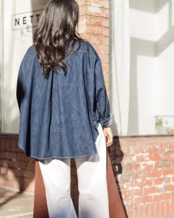 Nettle Studios Soft Volume Long Sleeve Top - Denim